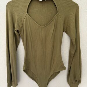 Long sleeve body suit size M olive green color